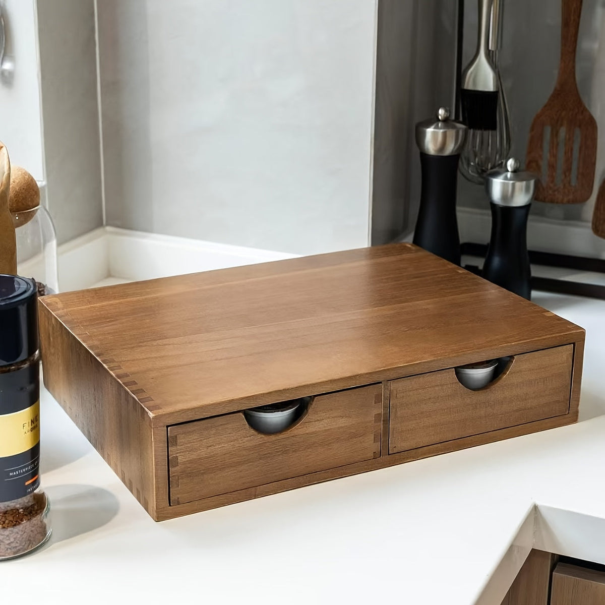 Wooden Storage Cabinet with Drawers Organizer for Kitchen