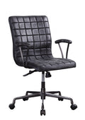 24" X 25" X 36" Vintage Black Top Grain Leather Aluminum Metal Upholstered (Seat) Casters Engineere