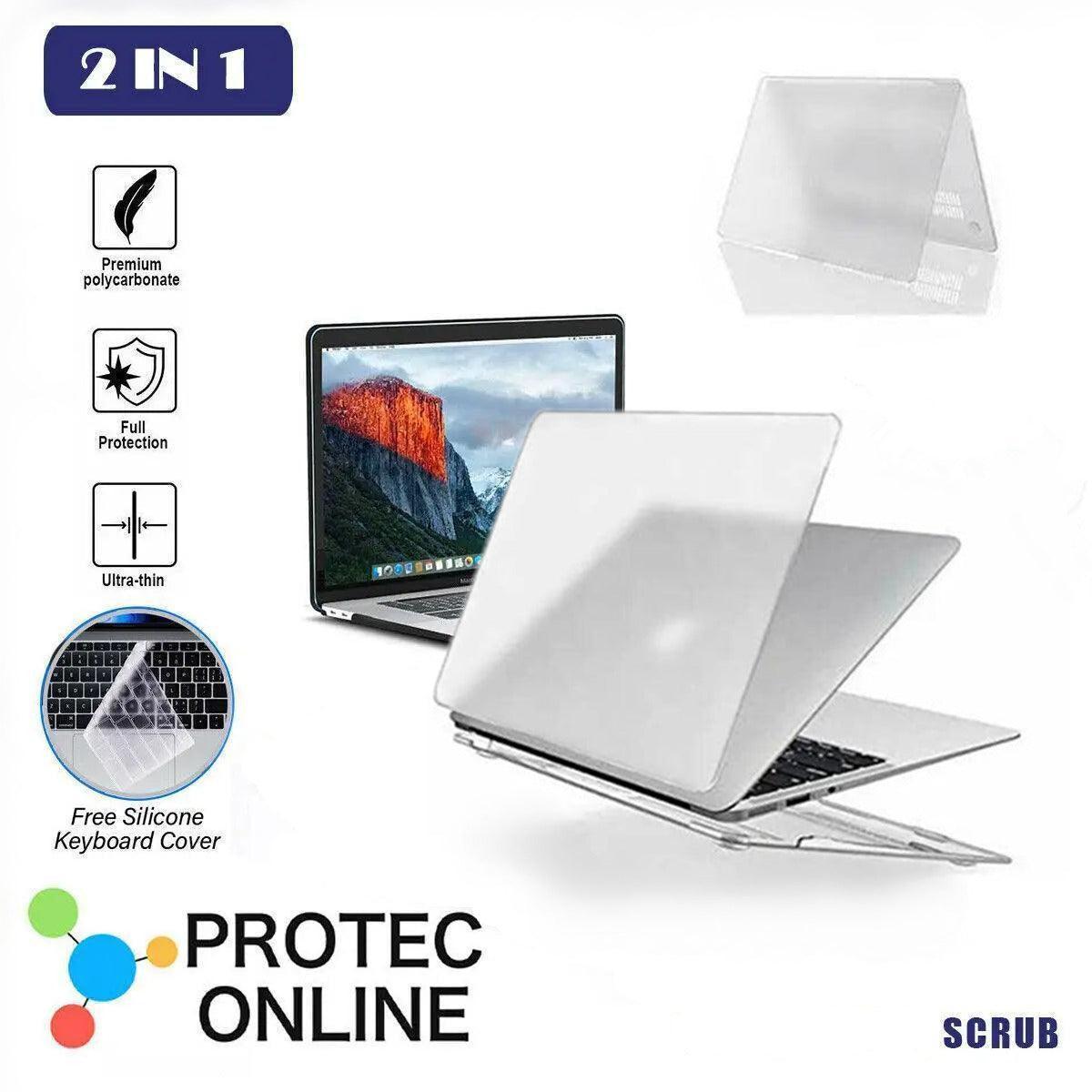Frosted Transparent Case with Keyboard Cover for MacBook 13 to 16 Inch