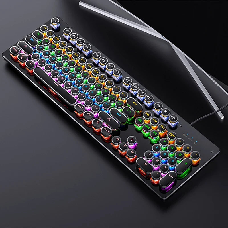 NNEOBA Retro Punk Mechanical Gaming Keyboard RGB Backlit