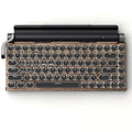 83-Key Typewriter-Style Mechanical Keyboard ‚Äì Bluetooth, Hot-Swappable Blue Switches, White Backlight, Wood Grain
