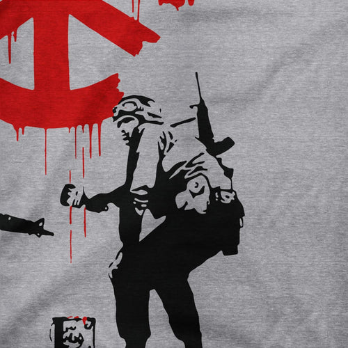 Banksy Soldiers painting Peace Symbol 2006 artwork t-shirt