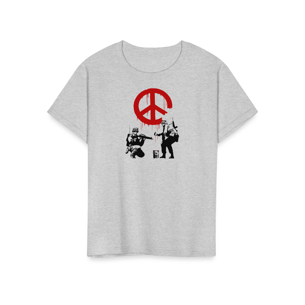 Banksy Soldiers painting Peace Symbol 2006 artwork t-shirt