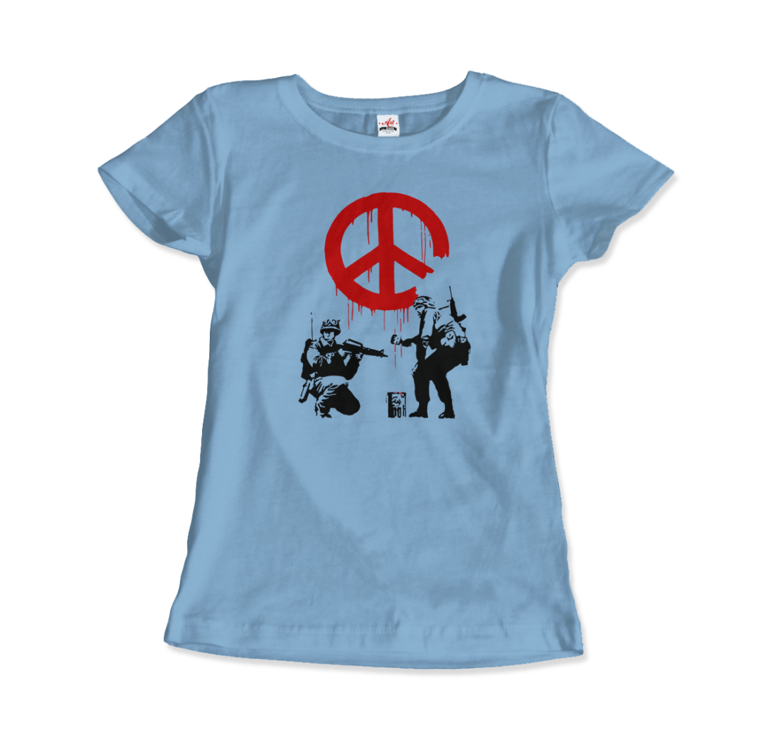 Banksy Soldiers painting Peace Symbol 2006 artwork t-shirt
