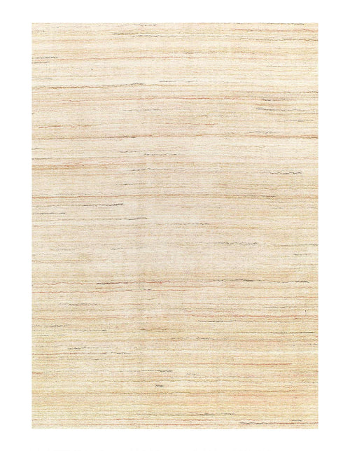 Canvello Beige color Hand knotted Modern Gabbeh Rug - 8'5" X 9'8"