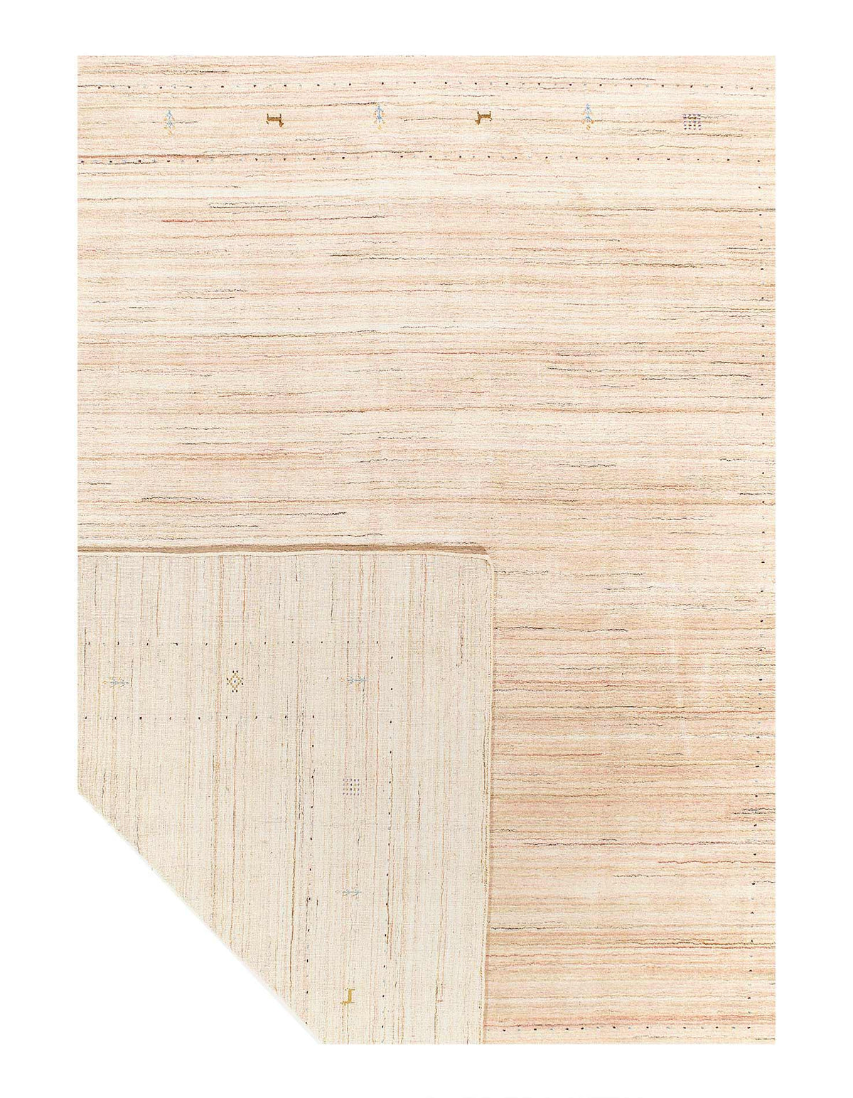 Canvello Beige color Hand knotted Modern Gabbeh Rug - 8'5" X 9'8"