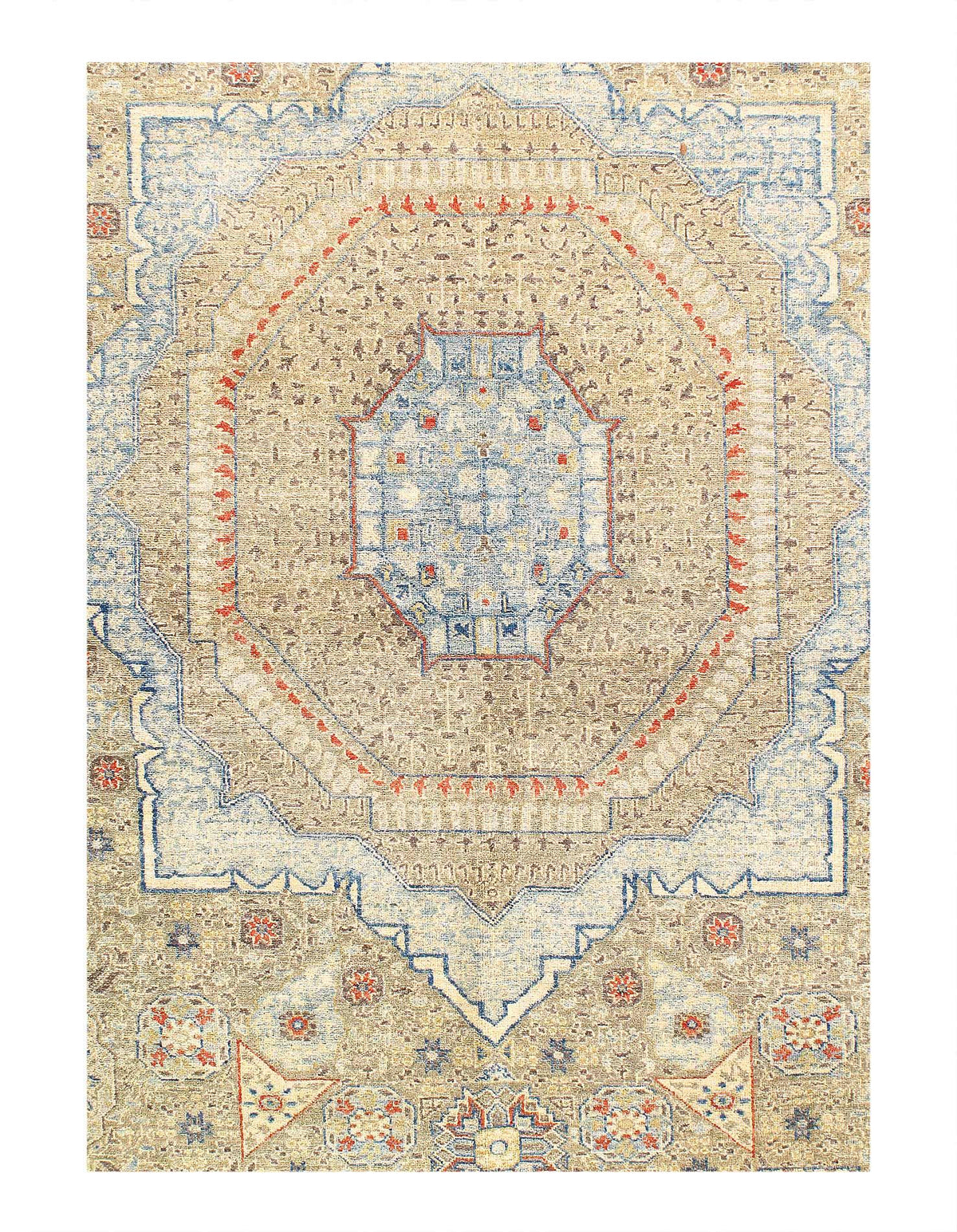 Canvello Fine hand Knotted Mamluk Design - 9' X 12'