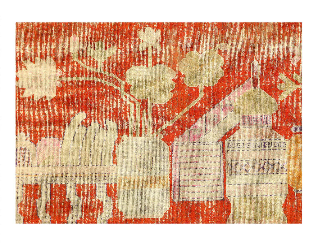 Canvello Fine Hand knotted Vintage Khotan rug 4'4'' X 7'1''