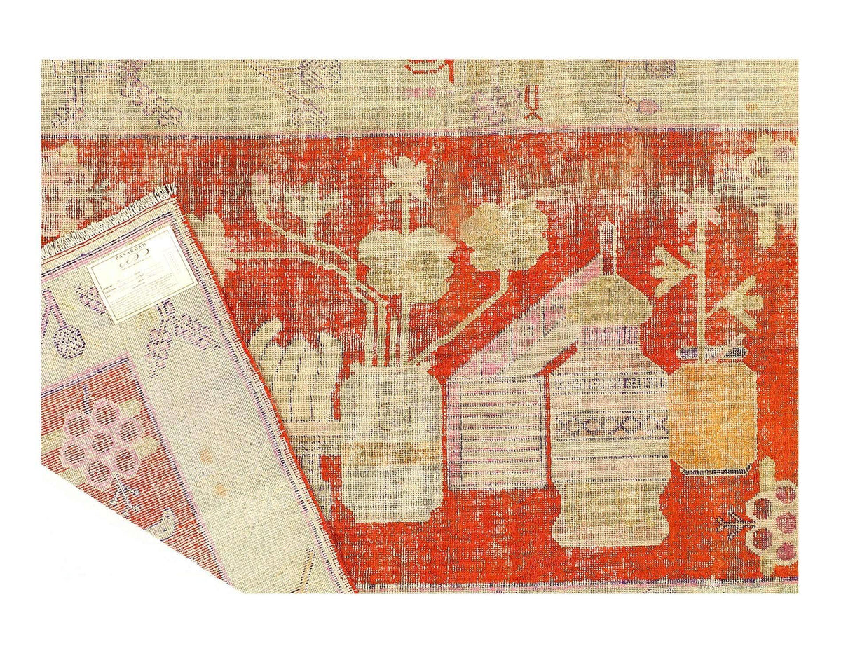 Canvello Fine Hand knotted Vintage Khotan rug 4'4'' X 7'1''