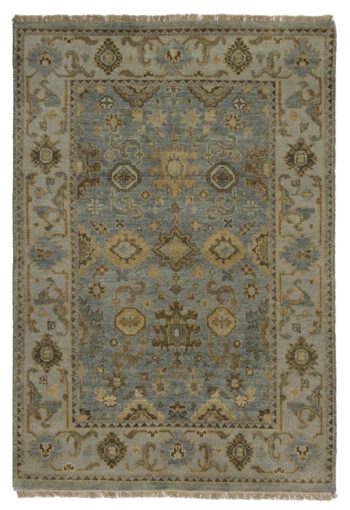 Canvello Hand Made All Over Indo Oushak Rug - 4'2'' X 6'0''