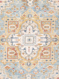 Canvello Modern Power Loom Light Blue & Ivory Area Rug - 6' X 6'